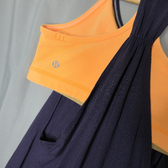 Lululemon No Limits Tank With Built In Bra Orange And Blue Size 6 - Picture 5 of 6